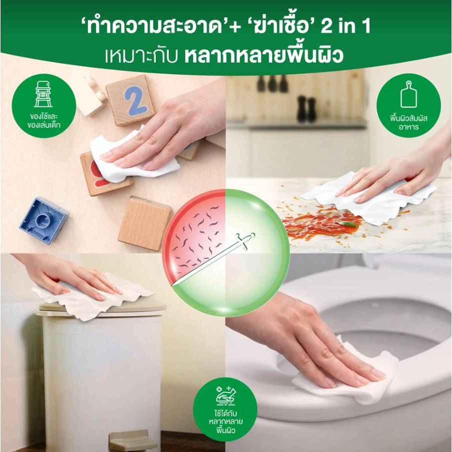 ผ้าเช็ดทำความสะอาดผิวเดทตอล สูตรออริจินัล จำนวน 50 ชิ้น_2