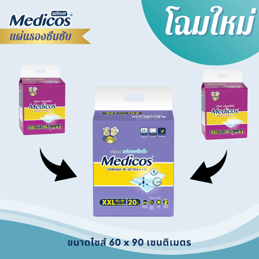 แผ่นรองซับเมดิคอส ไซส์ XXL 20 ชิ้น