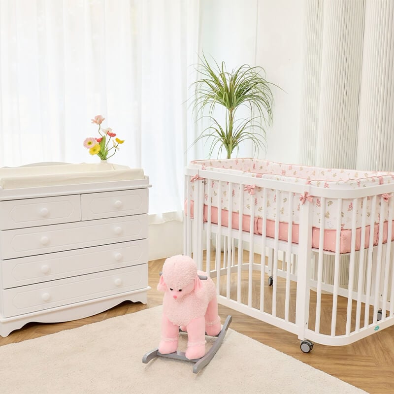 เตียงนอนเด็ก IDAWIN รุ่น CLASSIC สี WHITE-PINK_11