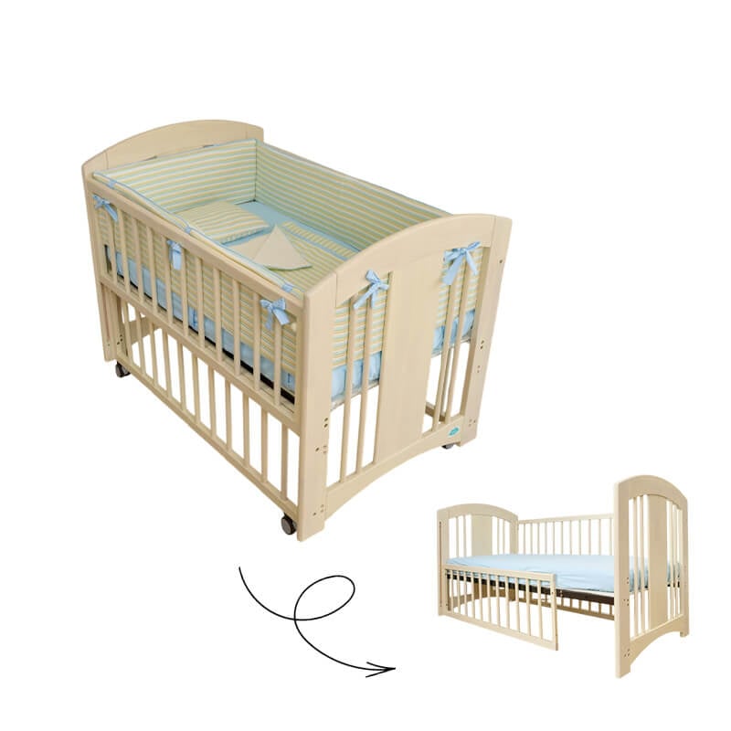 เตียงนอนเด็ก IDAWIN รุ่น Junior 2 in 1 สี White Wash_1