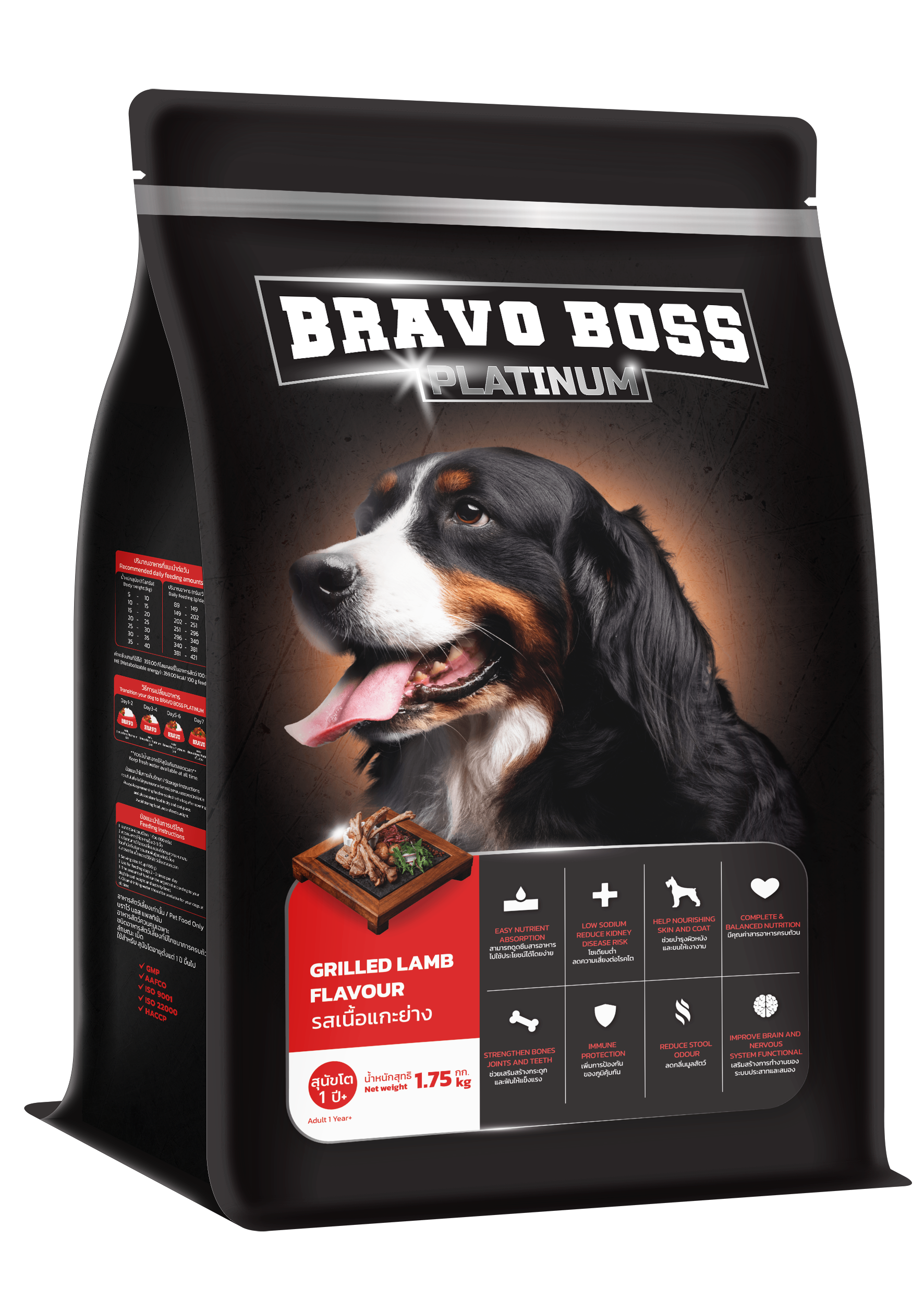 อาหารสุนัข BRAVO BOSS PLATINUM รสเนื้อแกะย่าง 1.75 กก. (x6)_1
