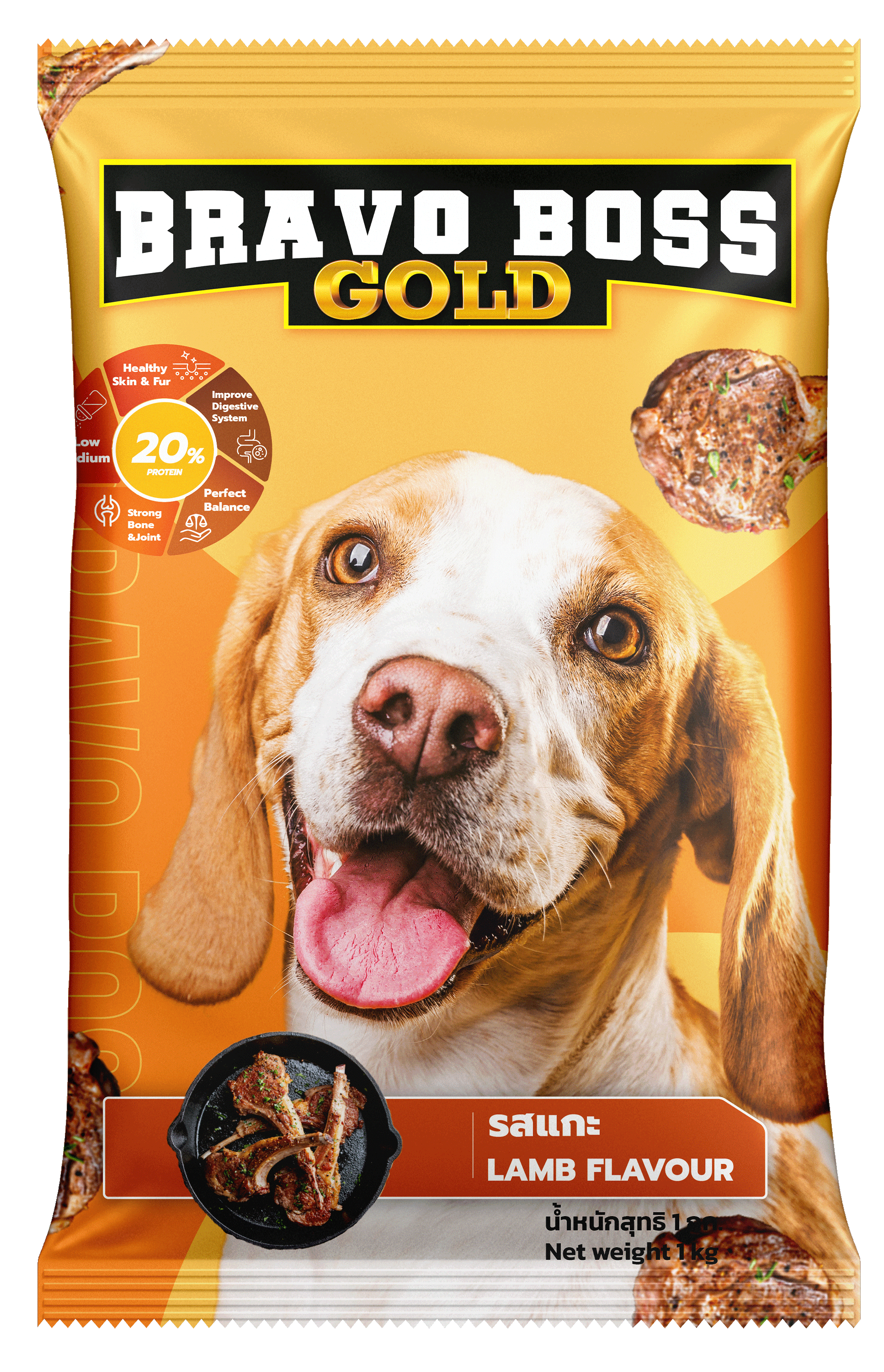 อาหารสุนัข  BRAVO BOSS GOLD รสแกะ 1 กก._1