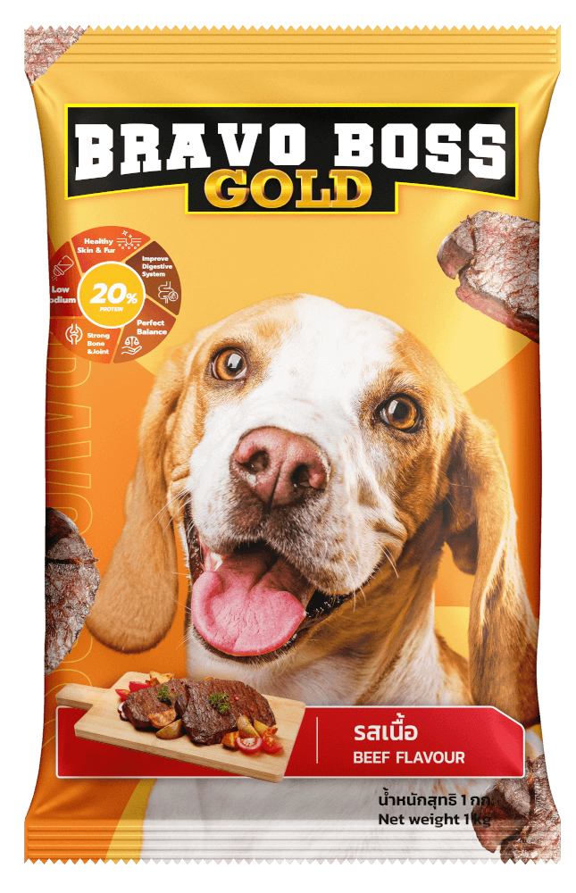 อาหารสุนัข BRAVO BOSS GOLD รสเนื้อ 1 กก.