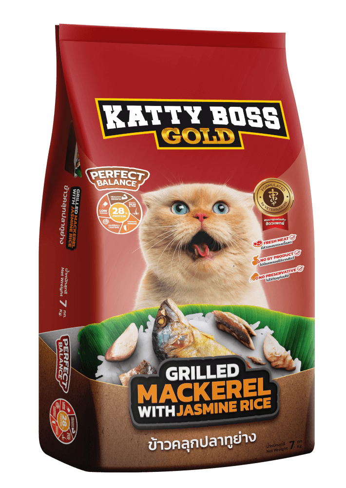 อาหารแมว KATTY BOSS GOLD สไตล์สตรีตฟูด รสข้าวคลุกปลาทูย่าง 7 กก._1