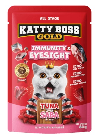 อาหารเปียกแมว KATTY BOSS GOLD สูตรเสริมสร้างภูมิคุ้มกัน & บำรุงสายตา 80 กรัม (x12)_3