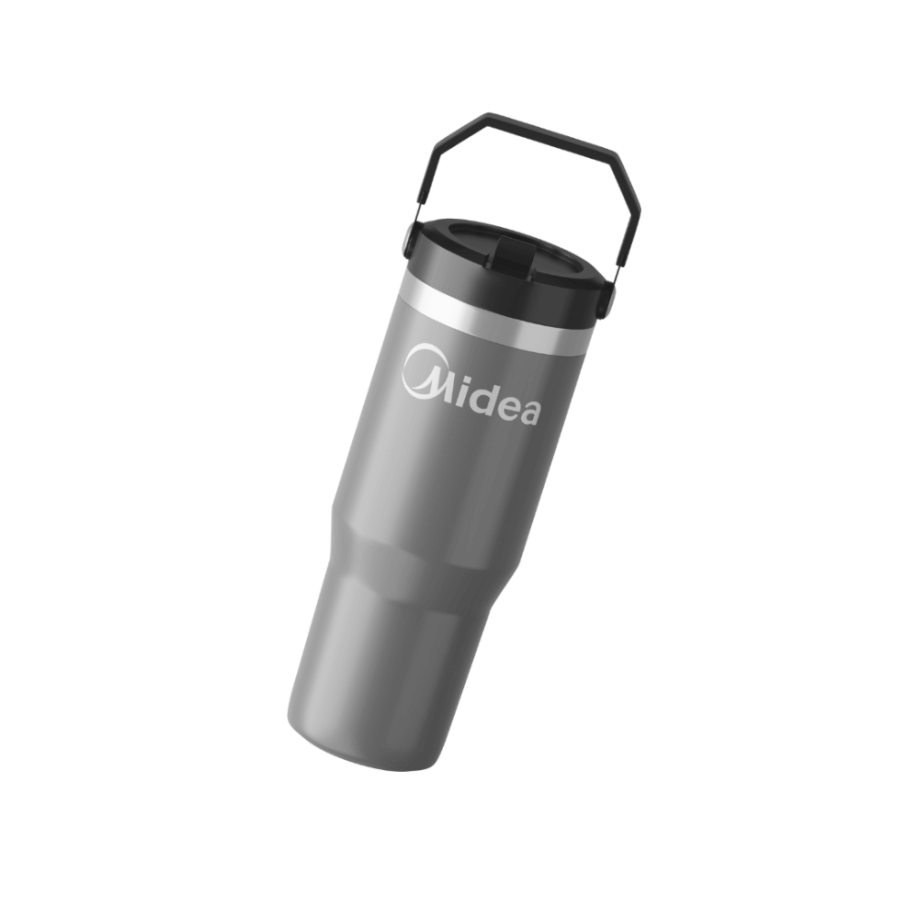 Midea New 2025 Tumbler แก้วเก็บความเย็นสีเทา 30oz