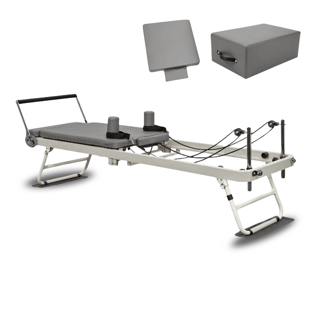 เครื่องพิลาทิส HOMEFITTOOLS PILATES REFORMER FOLDABLE รุ่น LITE สีเทา (รวมอุปกรณ์เสริม)