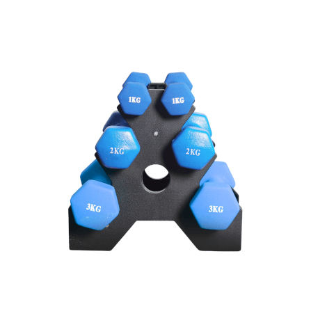 เซ็ตดัมเบล HOMEFITTOOLS ดัมเบล 3 คู่ SET 1/2/3 KG. สีน้ำเงิน_0