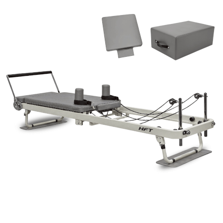 PILATES REFORMER HOMEFITTOOLS พับได้ พร้อมอุปกรณ์เสริม รุ่น PRIME สีเทา_0