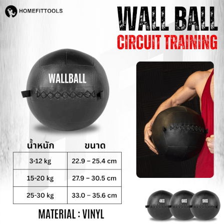 ลูกบอลทุ่มน้ำหนัก WALL BALL HOMEFITTOOLS เกรดแข่งขัน 4 KG._2