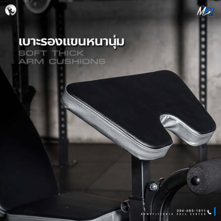 ม้านั่งยกน้ำหนัก HOMEFITTOOLS พร้อมแร็ควางบาร์เบล+เสาเสริม HFT รุ่น MB1_3