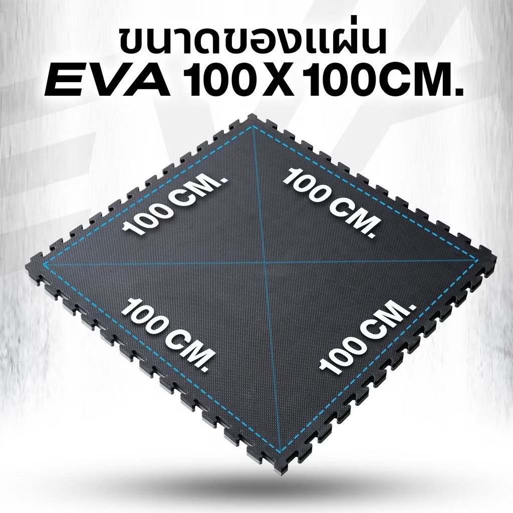 แผ่นยางจิ๊กซอว์ฟิตเนส EVA Homefittools 1x1 ม. หนา 25mm สีแดง-ดำ_2