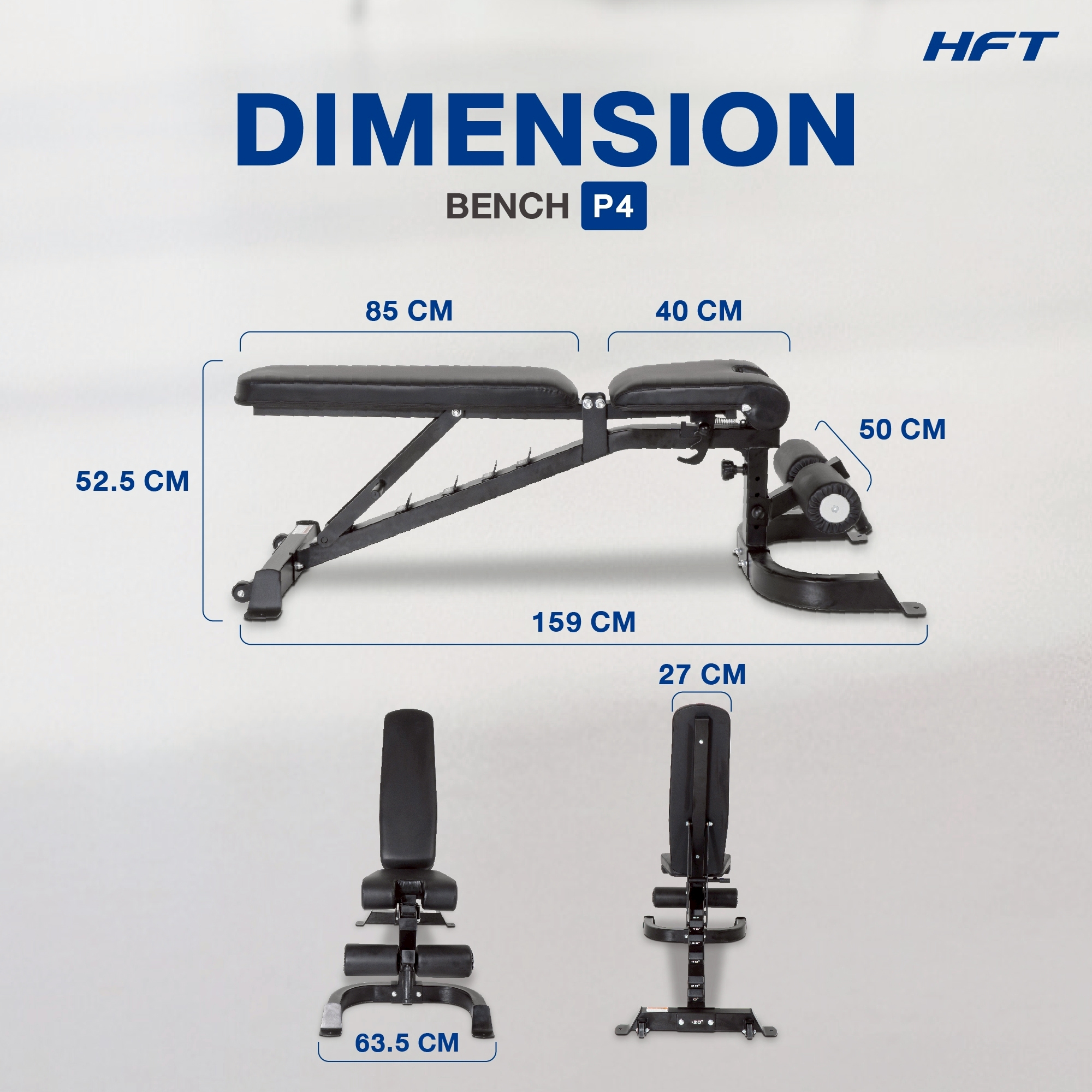 ม้านั่งยกน้ำหนัก ม้านั่งออกกำลังกาย HOMEFITTOOLS รุ่น P4 สีดำ_2