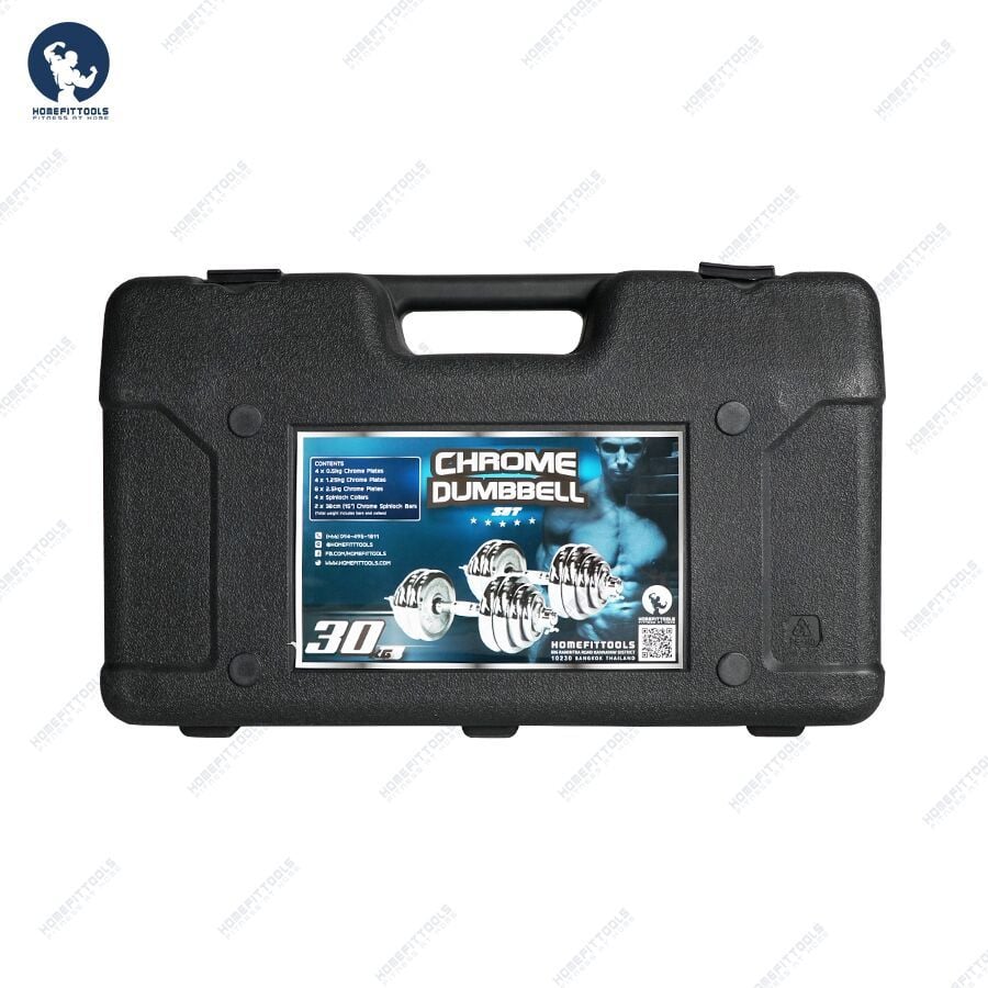 ดัมเบลโครเมี่ยม HOMEFITTOOLS 20 KG พร้อมข้อต่อ 30CM_3