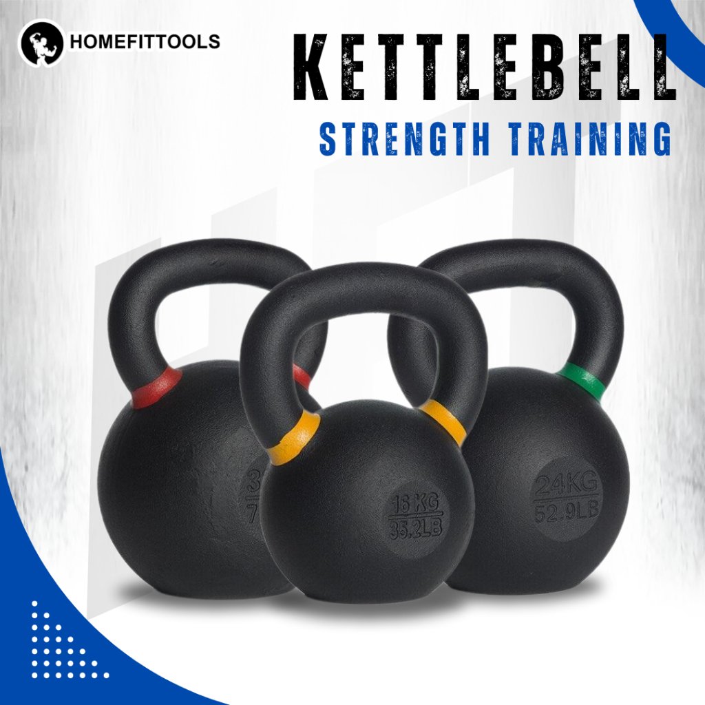 เคตเทิลเบล HOMEFITTOOLS น้ำหนัก 16 KG สีดำด้าน_3