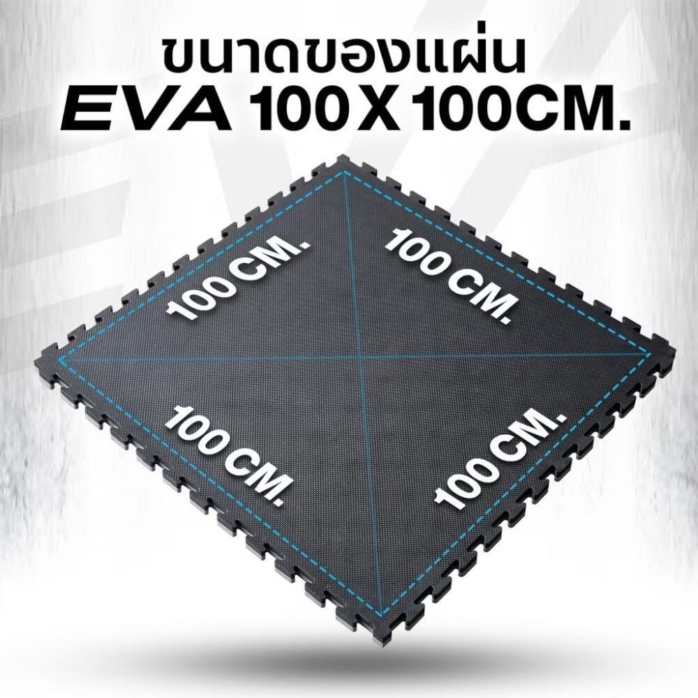 แผ่นยางจิ๊กซอว์ฟิตเนส EVA Homefittools 1x1 ม. หนา 25mm สีแดง-ดำ