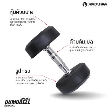 ดัมเบลยางออกกำลังกาย Homefittools แบบกลม 10 kg_2