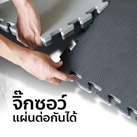แผ่นยางจิ๊กซอว์ฟิตเนส EVA Homefittools 1x1 ม. หนา 25mm สีแดง-ดำ_5