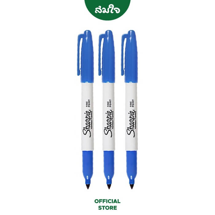ปากกามาร์คเกอร์ SHARPIE FINE ขนาดหัว F 1.0มม. สีน้ำเงิน จำนวน 3 ด้าม_1