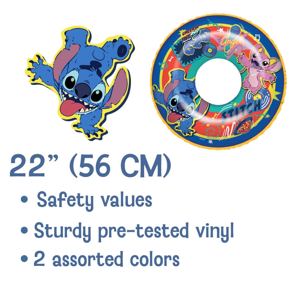 ห่วงยาง ขนาด 22 นิ้ว ลาย STITCH สีเหลือง