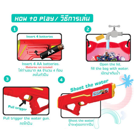 ปืนฉีดน้ำไฟฟ้า แบบถุงเป้ DISNEY MARVEL ลาย AVENGERS สีแดง_8
