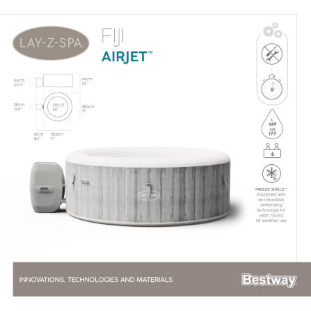 สปาเป่าลม Lay-Z-Spa® Bestway Fiji AirJet ขนาด 1.80m x 1.80m x 66cm_1