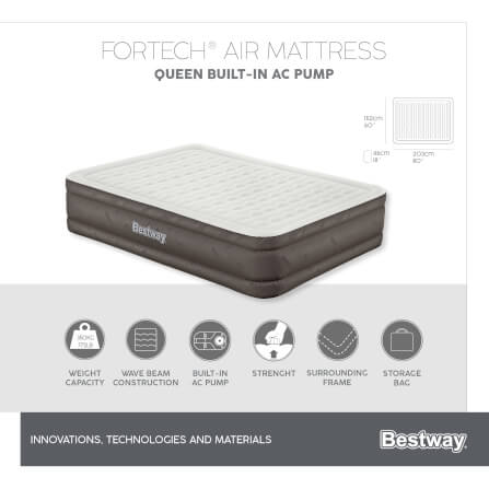 ที่นอนเป่าลม Bestway Fortech Airbed Queen Built-in AC pump 2.03m x 1.52m x 46cm_1
