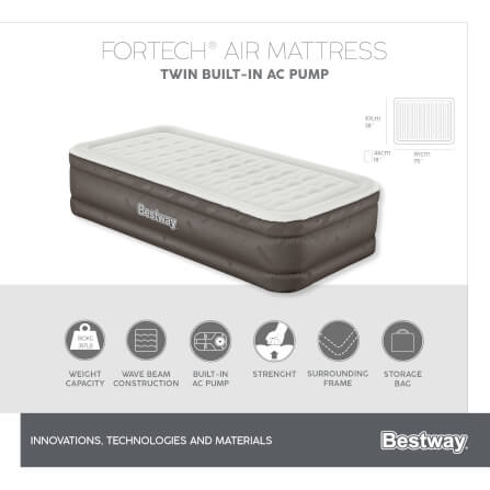 ที่นอนเป่าลม Bestway Fortech Airbed Twin Built-in AC pump 1.91m x 97cm x 46cm_7