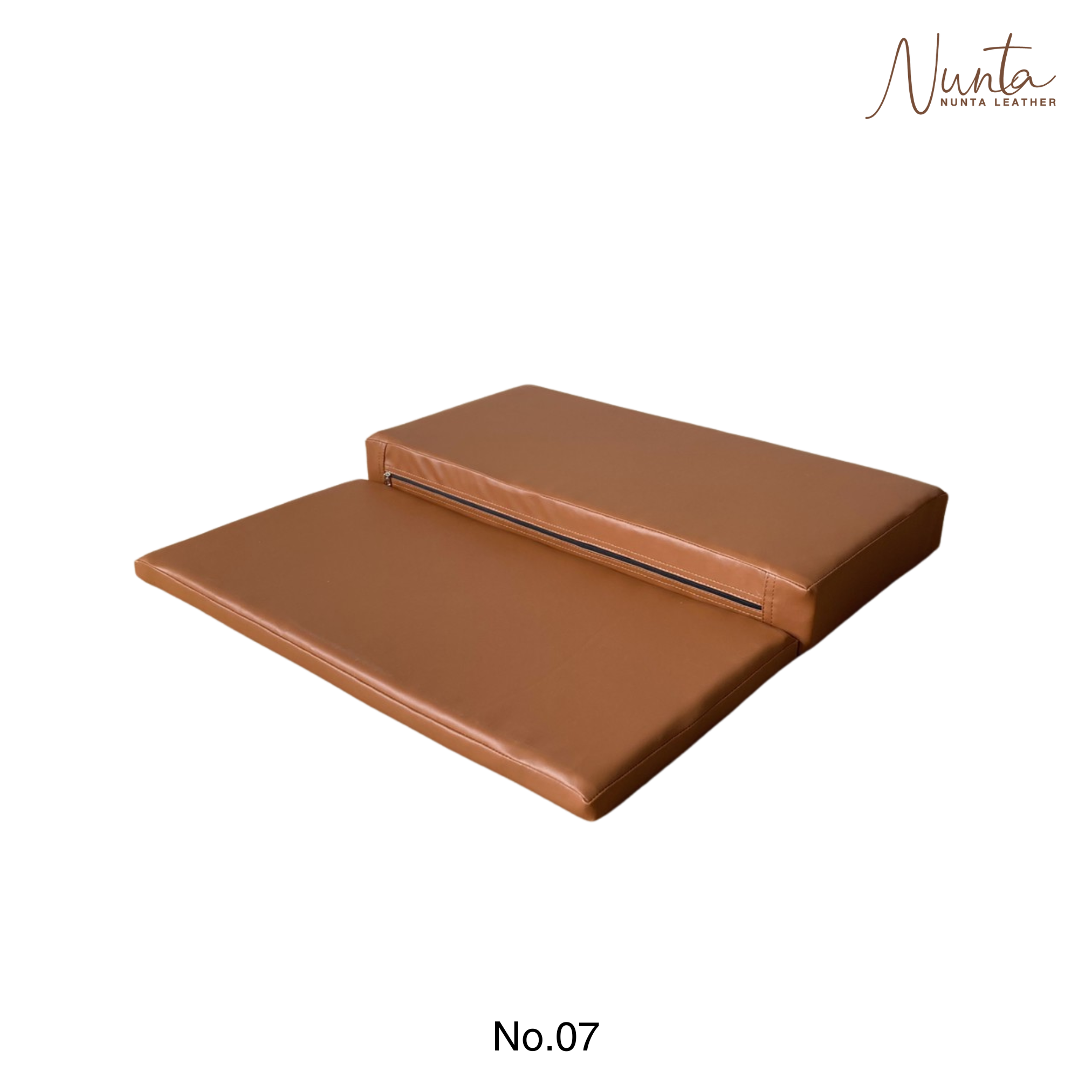 เบาะรองนั่ง พับได้ NUNTA LEATHER RISE FOLDABLE SEAT 60X60X10CM สีแทนเข้ม