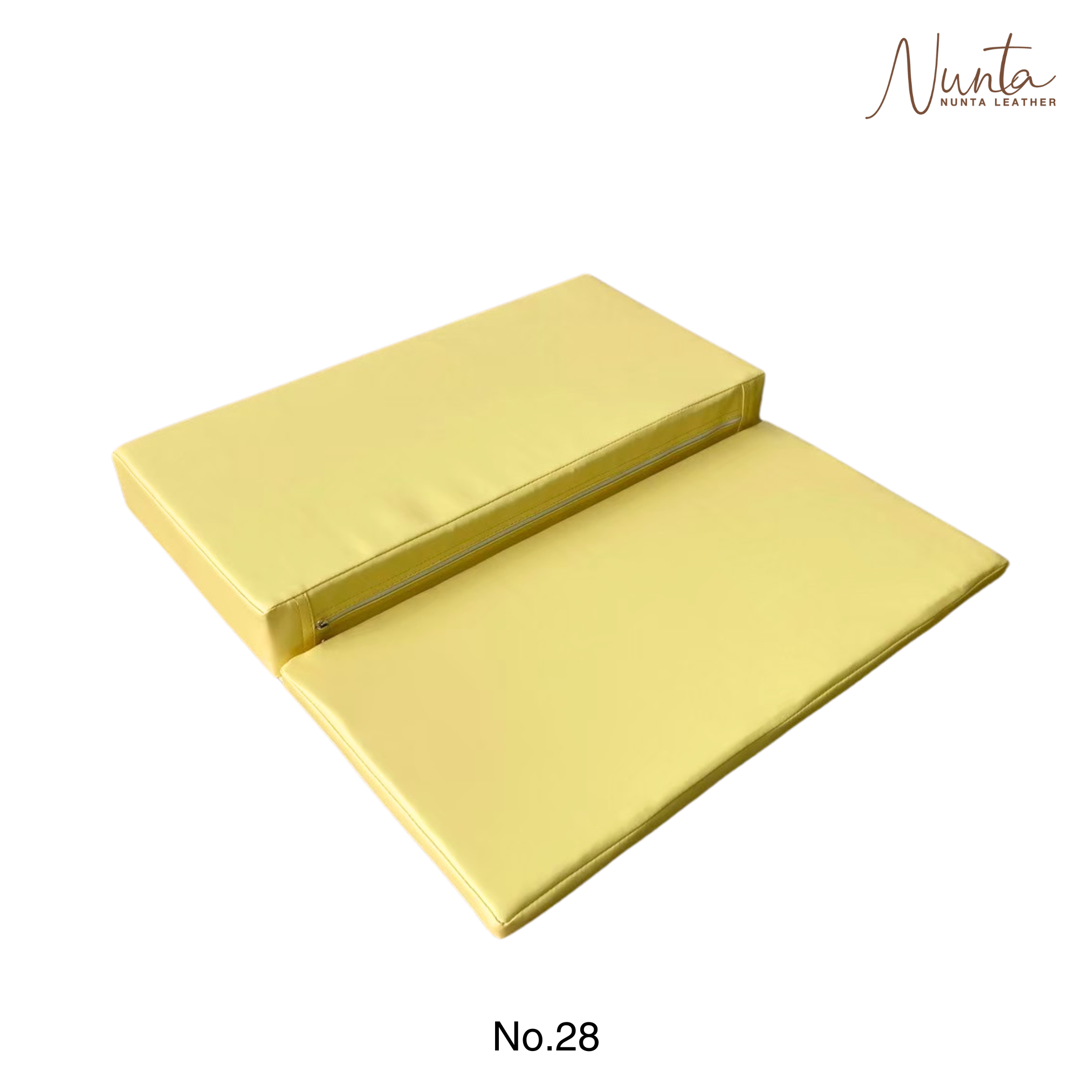 เบาะรองนั่ง พับได้ NUNTA LEATHER RISE FOLDABLE SEAT 60X60X10CM สีเหลืองอ่อน_0