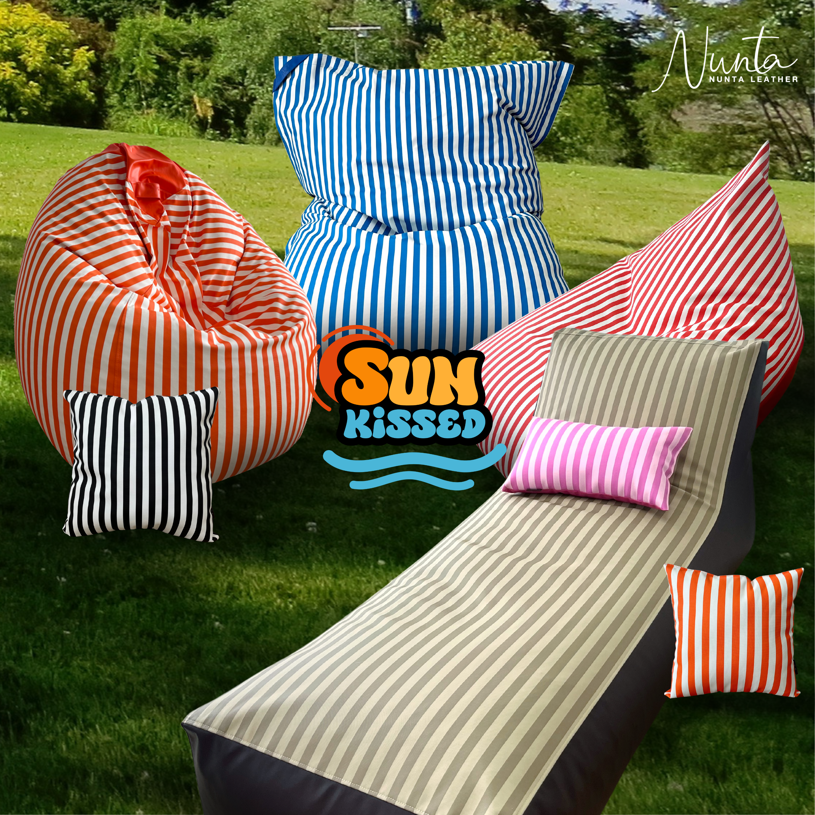 หมอนพิง Nunta Leather รุ่น Sunkissed Size: 20x20 นิ้ว สีแดง-ขาว_9