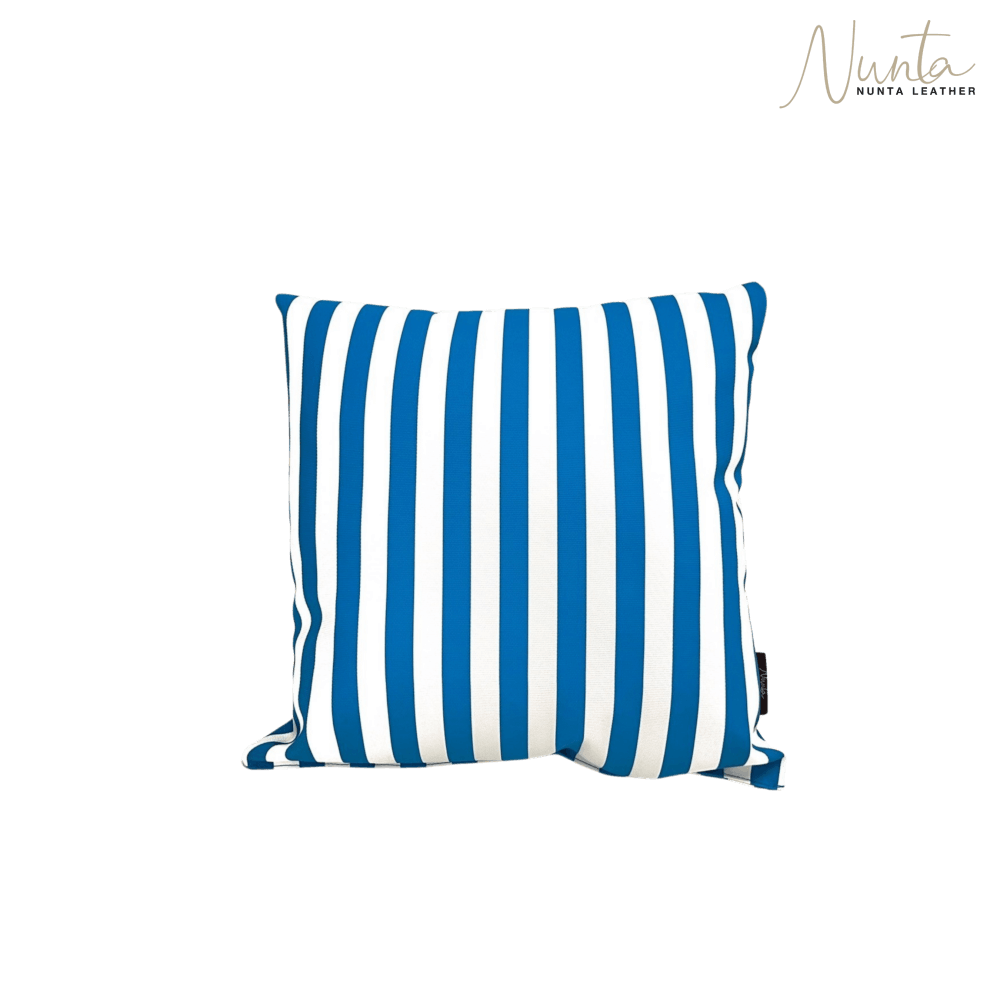 หมอนพิง Nunta Leather รุ่น Sunkissed Size: 15x15 นิ้ว สีน้ำเงิน-ขาว