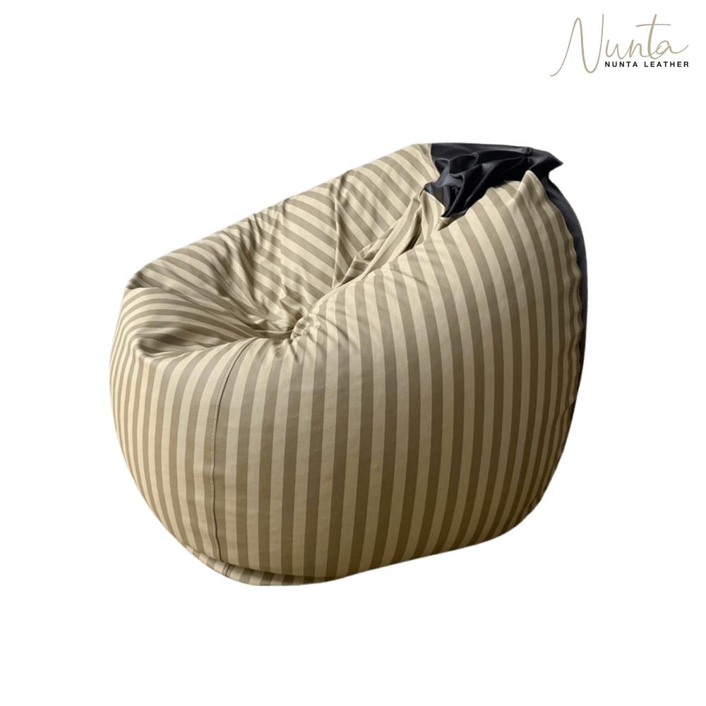บีนแบค ทรงหยดน้ำ Nunta Leather รุ่น Sunkissed Size: L 90x90cm สีกาแฟ-กาแฟอ่อน