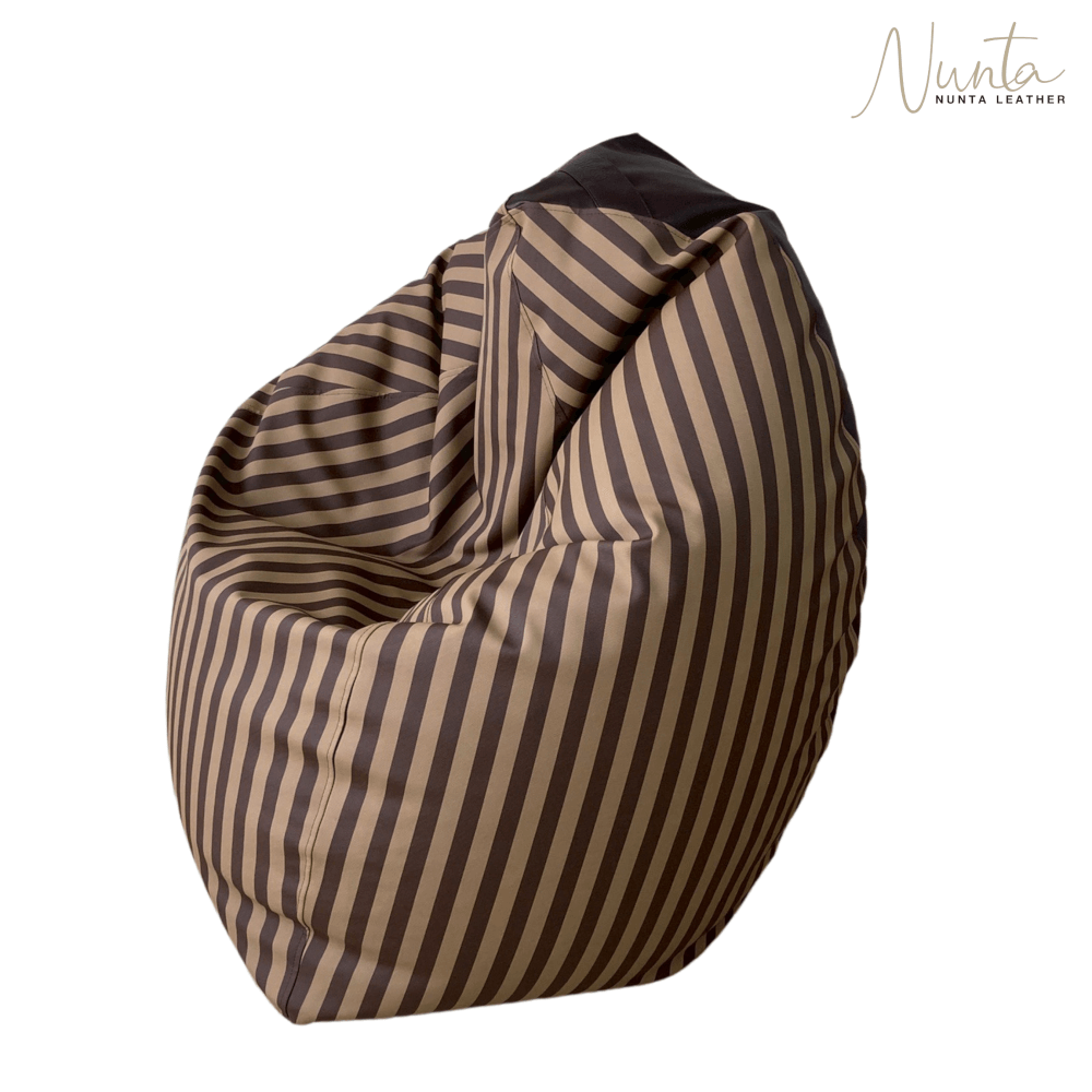 บีนแบค ทรงหยดน้ำ Nunta Leather รุ่น Sunkissed Size: L 90x90cm สีน้ำตาลเข้ม-น้ำตาล