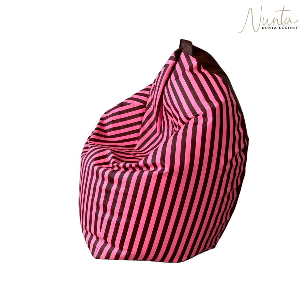 บีนแบค ทรงหยดน้ำ Nunta Leather รุ่น Sunkissed Size: M 70x70cm สีชมพู-น้ำตาล