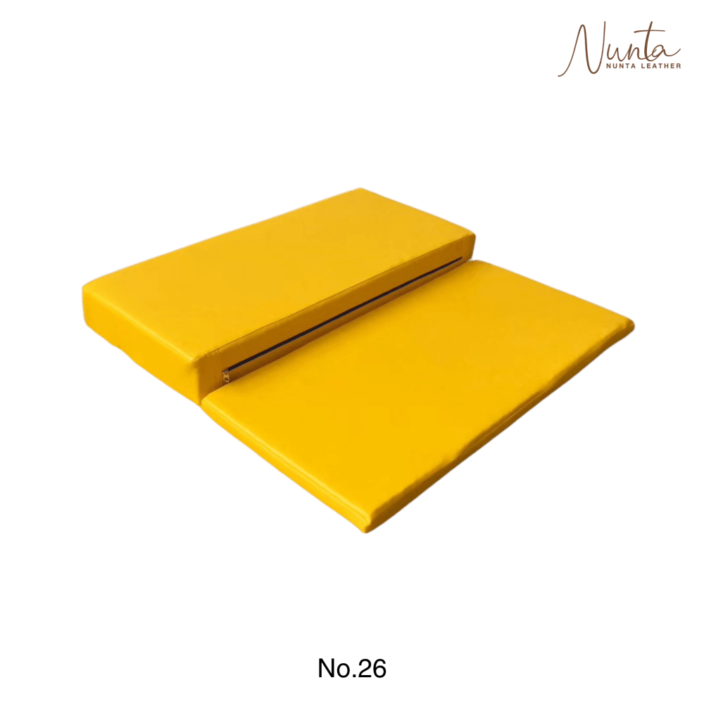 เบาะรองนั่ง พับได้ NUNTA LEATHER RISE FLODABLE SEAT 60X60X10CM สีเหลืองเข้ม