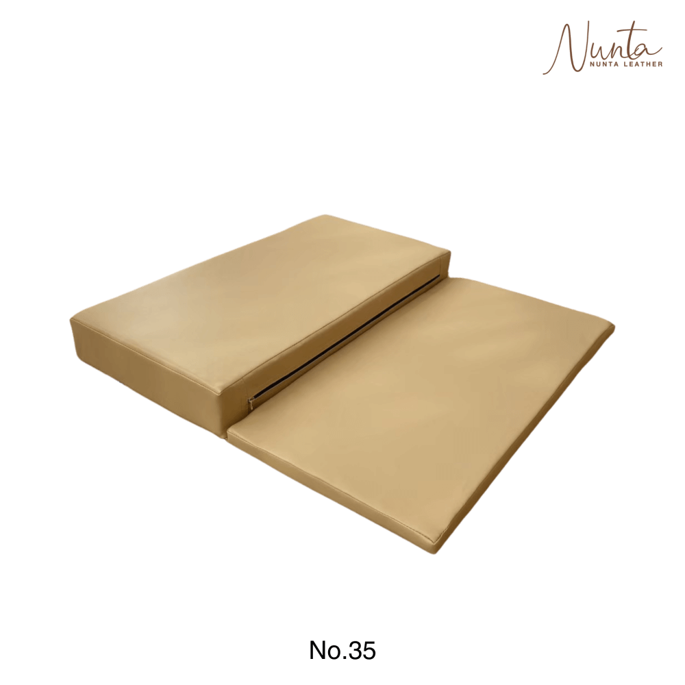 เบาะรองนั่ง พับได้ NUNTA LEATHER RISE FOLDABLE SEAT 60X60X10CM สีครีมเข้ม_0