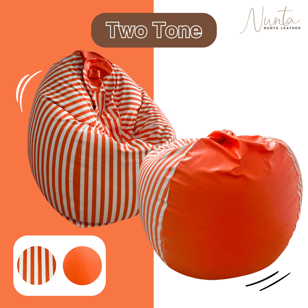 บีนแบค ทรงหยดน้ำ Nunta Leather รุ่น Sunkissed Size: M 70x70cm สีเขียวเข้ม-เขียวอ่อน