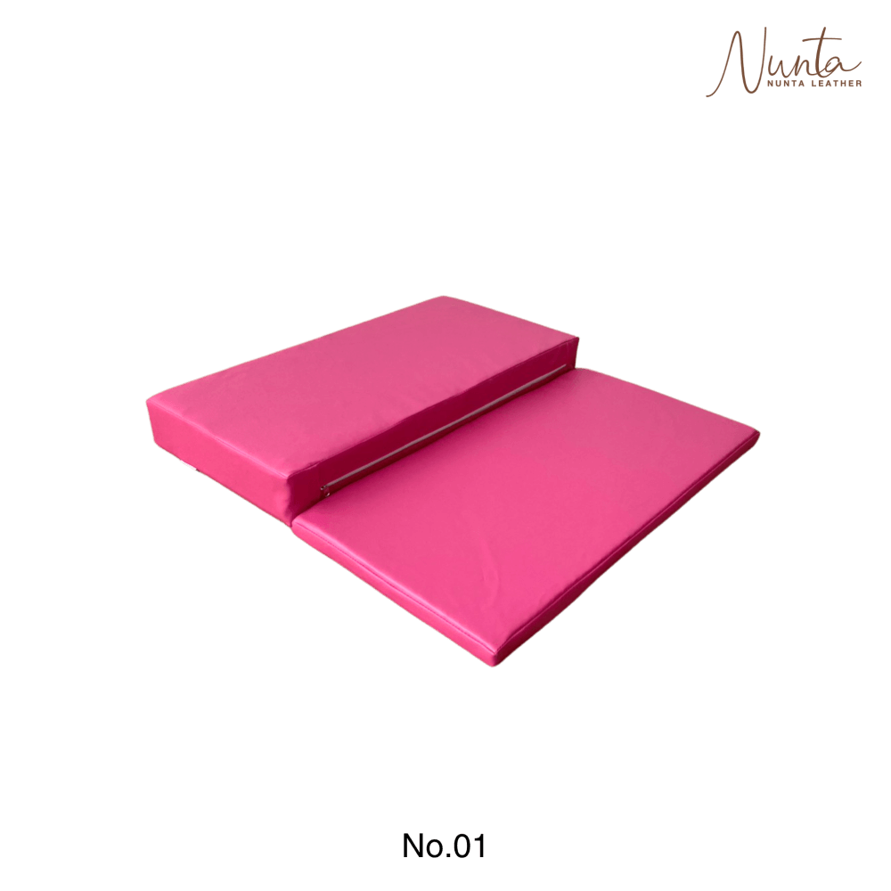 เบาะรองนั่ง พับได้ NUNTA LEATHER RISE FLODABLE SEAT 60X60X10CM สีชมพูบานเย็น_2
