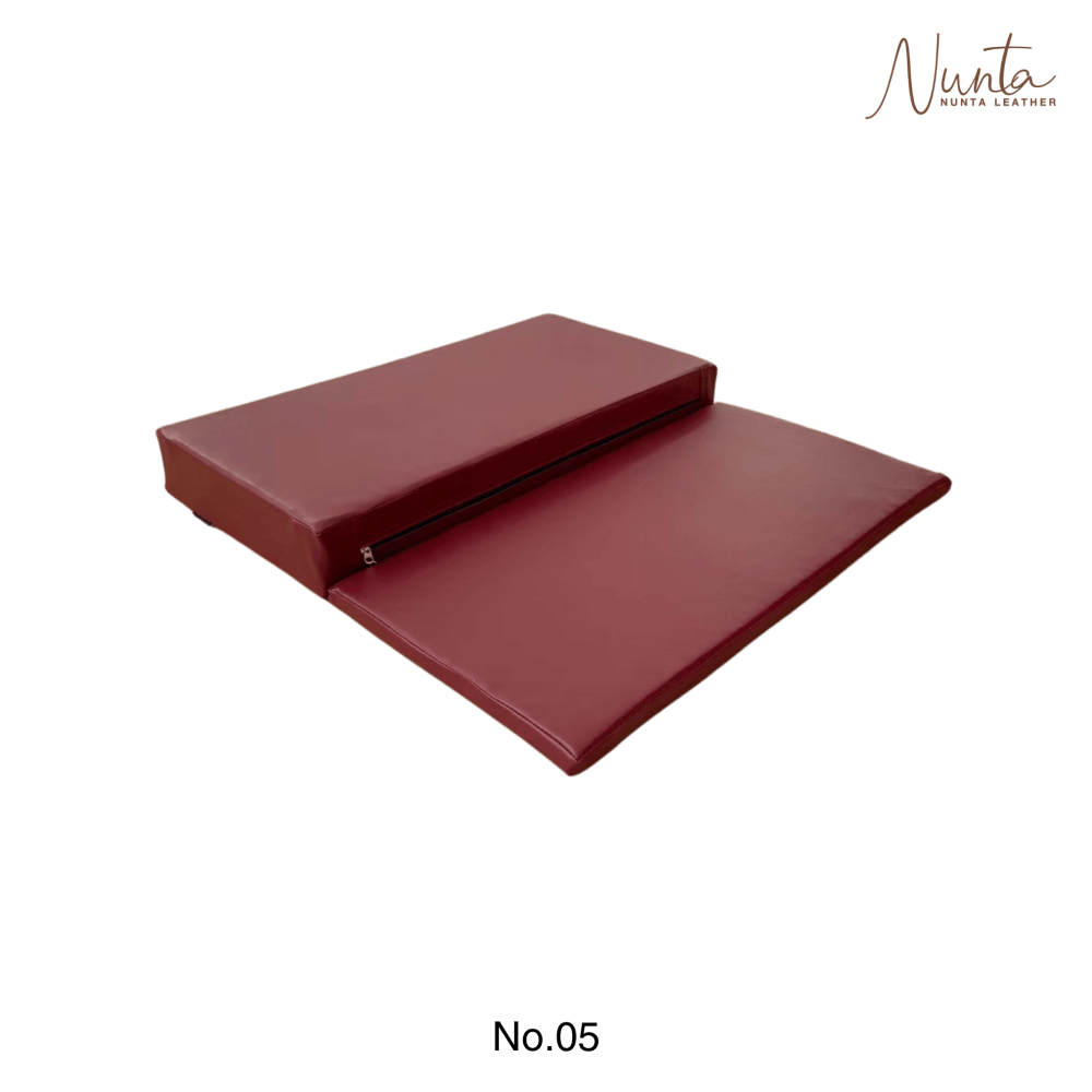 เบาะรองนั่ง พับได้ NUNTA LEATHER RISE FOLDABLE SEAT 60X60X10CM สีเลือดหมู_2