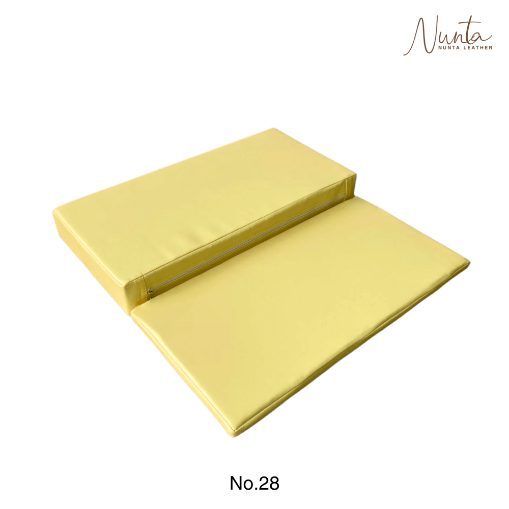 เบาะรองนั่ง พับได้ NUNTA LEATHER RISE FOLDABLE SEAT 60X60X10CM สีเหลืองอ่อน_2