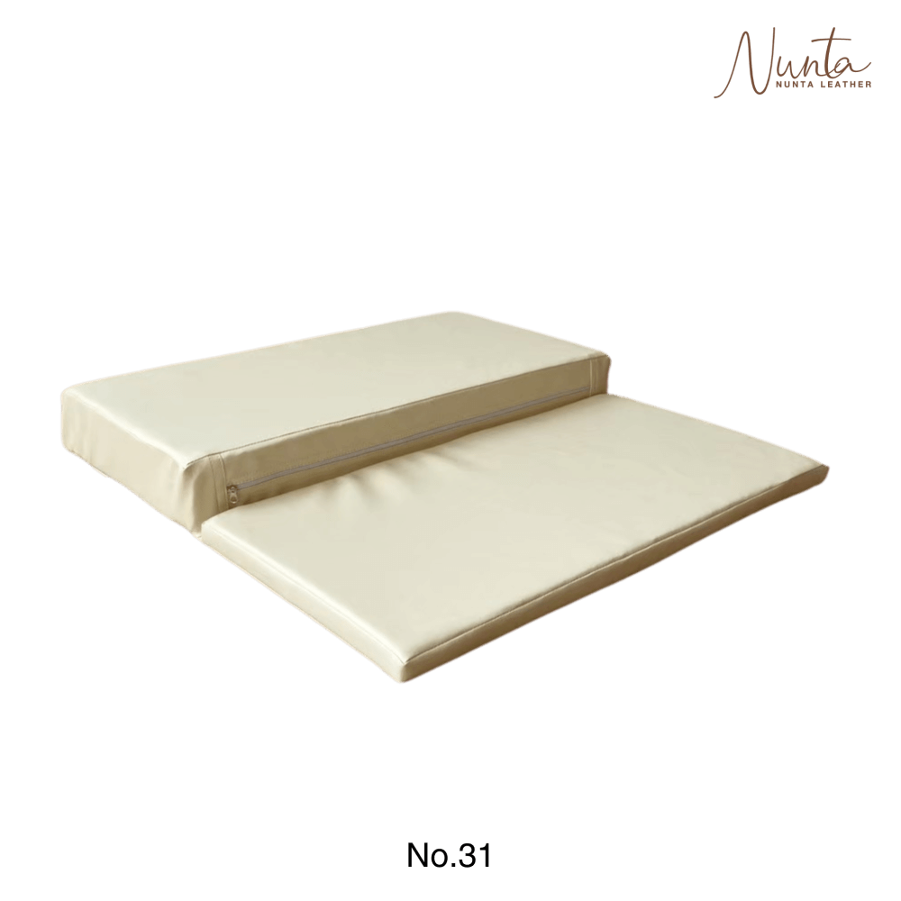 เบาะรองนั่ง พับได้ NUNTA LEATHER RISE FOLDABLE SEAT 60X60X10CM สีครีมไข่_2