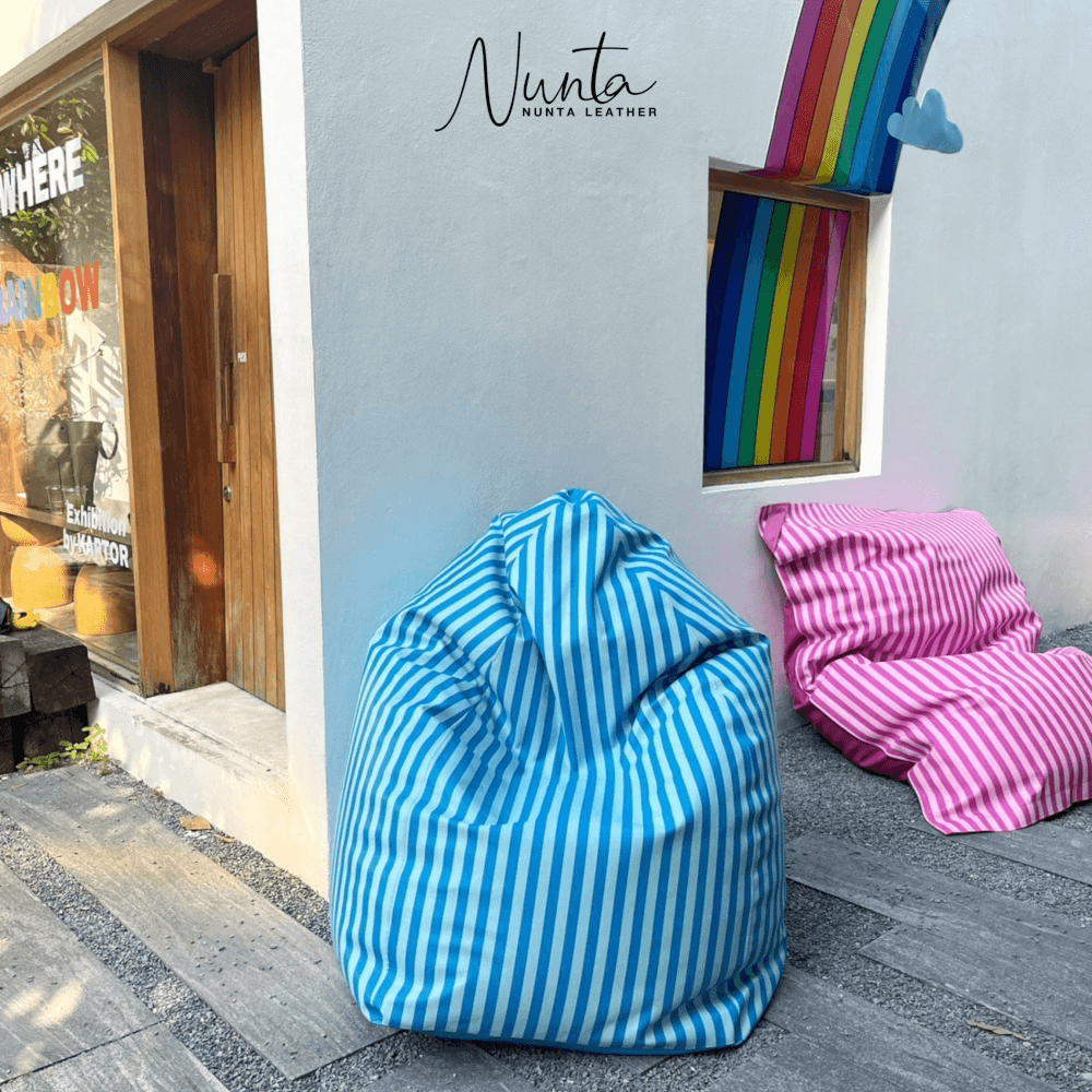 บีนแบค ทรงหยดน้ำ Nunta Leather รุ่น Sunkissed Size: XL 110x110cm สีฟ้าเข้ม-ฟ้าอ่อน