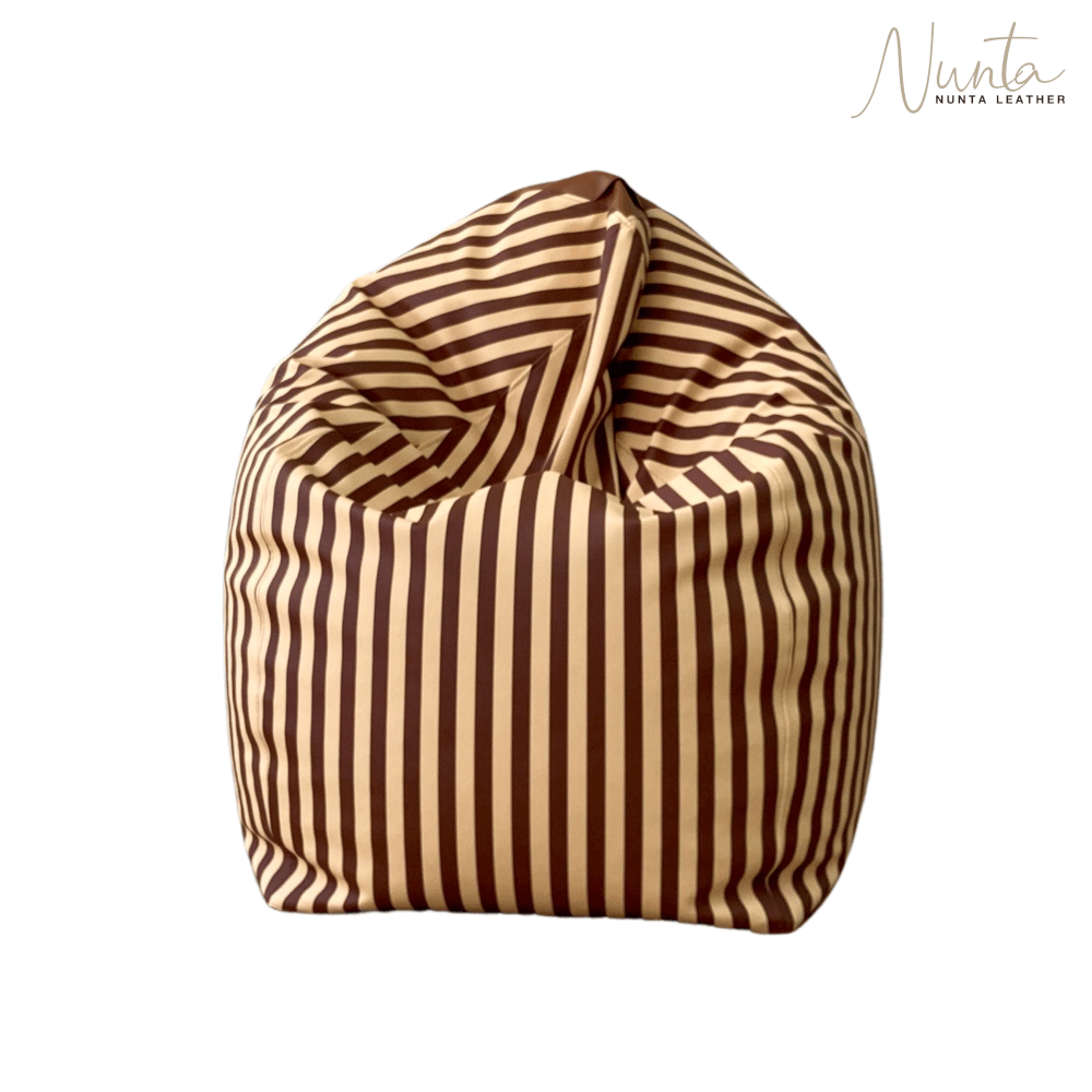 บีนแบค ทรงหยดน้ำ Nunta Leather รุ่น Sunkissed Size: L 90x90cm สีครีม-แทน