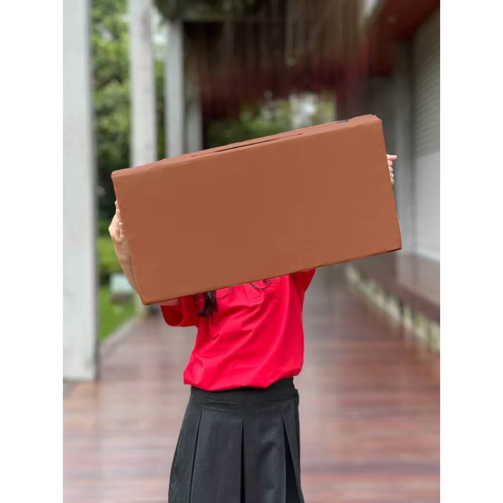 เบาะรองนั่ง พับได้ NUNTA LEATHER RISE FOLDABLE SEAT 60X60X10CM สีครีมอ่อน_4