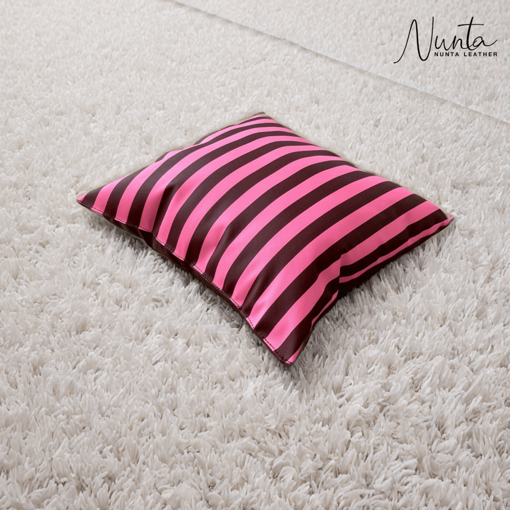 หมอนพิง Nunta Leather รุ่น Sunkissed Size: 20x20 นิ้ว สีชมพู-น้ำตาล