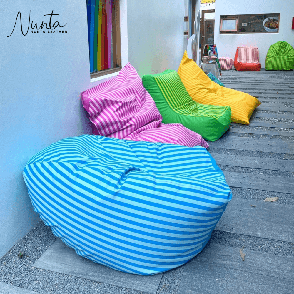 บีนแบค ทรงหยดน้ำ Nunta Leather รุ่น Sunkissed Size: M 70x70cm สีเขียวเข้ม-เขียวอ่อน