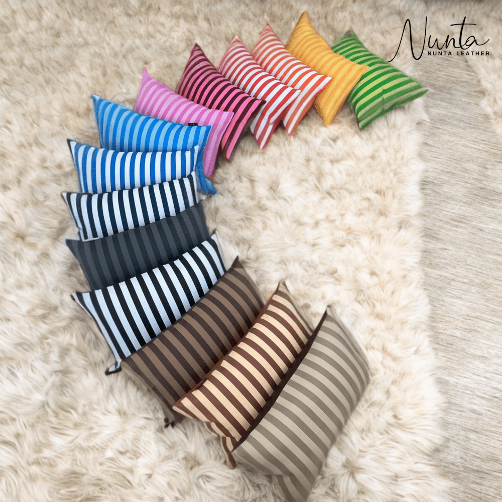 หมอนพิง Nunta Leather รุ่น Sunkissed Size: 18x10 นิ้ว สีฟ้าเข้ม-ฟ้าอ่อน