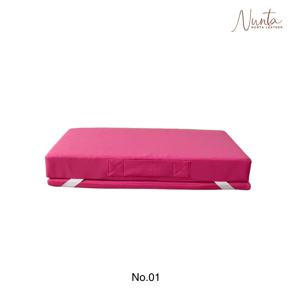 เบาะรองนั่ง พับได้ NUNTA LEATHER RISE FLODABLE SEAT 60X60X10CM สีชมพูบานเย็น_8
