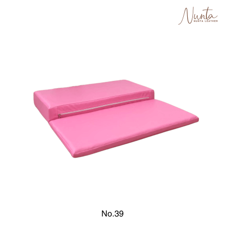 เบาะรองนั่ง พับได้ พิมพ์ชื่อได้ Nunta Leather Rise Flodable Seat 60x60x10cm สีชมพูเข้ม